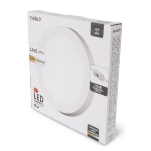 Avide LED Falra Szerelhető Kerek Mennyezeti Lámpa ALU 18W CCT IP44/IP20 | BR (SKU:AMSMPCCT-R-18W-ALU44) Kerek
