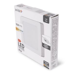 Avide LED Falra Szerelhető Négyzetes Mennyezeti Lámpa ALU 12W CCT IP44/IP20 | BR (SKU:AMSMPCCT-S-12W-ALU44) Négyzetes