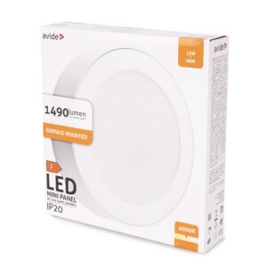 Avide LED Falra Szerelhető Kerek Mennyezeti Lámpa Műanyag 9W NW 4000K | BR (SKU:AMSPNW-R-9W-PC) Kerek