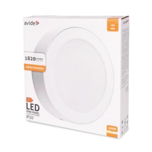 Avide LED Falra Szerelhető Kerek Mennyezeti Lámpa Műanyag 18W NW 4000K | BR (SKU:AMSPNW-R-18W-PC)