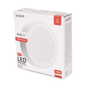 Avide LED Falra Szerelhető Kerek Mennyezeti Lámpa Műanyag 9W WW 3000K | BR (SKU:AMSPWW-R-9W-PC) Kerek