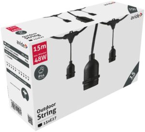 Avide Kültéri E27 Füzér 15m 15 Foglalat | BR (SKU:AOE27S1515) Füzérek