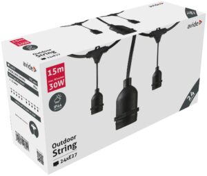 Avide Kültéri E27 Füzér 15m 24 foglalat | BR (SKU:AOE27S1524) Füzérek