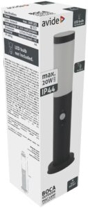 Avide kültéri álló lámpa Boca 1xE27 PIR 450mm IP44 Antracit | BR (SKU:AOLPE27-BOC-S-AN) Álló lámpa