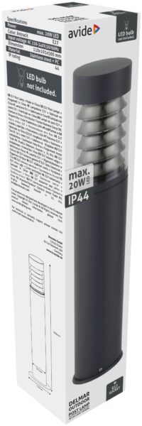 Avide kültéri álló lámpa Delmar 1xE27 500mm IP44 Antracit | BR (SKU:AOLPE27-DEL-AN) Álló lámpa