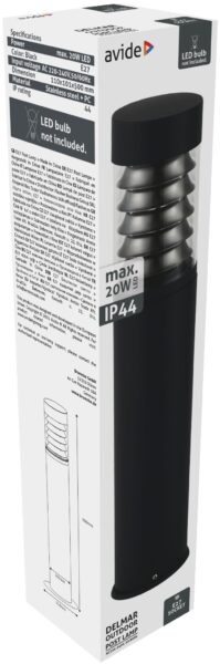 Avide kültéri álló lámpa Delmar 1xE27 500mm IP44 Fekete | BR (SKU:AOLPE27-DEL-B) Álló lámpa