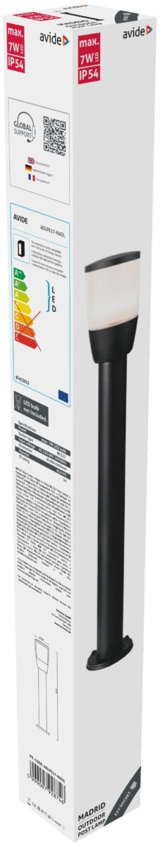 Avide kültéri álló lámpa Madrid E27 IP54 1000mm | BR (SKU:AOLPE27-MADL)