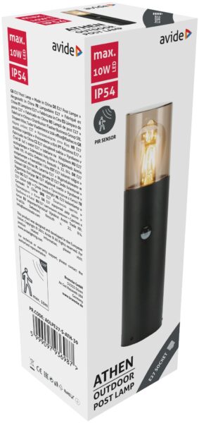 Avide kültéri álló lámpa Athen 1xE27 PIR 300mm IP54 | BR (SKU:AOLPE27-S-ATH-30) Álló lámpa