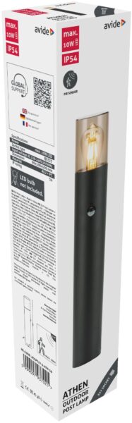 Avide kültéri álló lámpa Athen 1xE27 PIR 500mm IP54 | BR (SKU:AOLPE27-S-ATH-50) Kültéri lámpatestek Avide kültéri álló lámpa Athen 1xE27 PIR 500mm IP54 | BR (SKU:AOLPE27-S-ATH-50) Kültéri lámpatestek