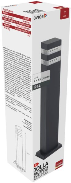 Avide kültéri álló lámpa Jolla LED 2W WW 500mm IP44 Antracit | BR (SKU:AOLPL-JL-WW-AN) Kültéri lámpatestek