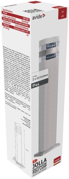 Avide kültéri álló lámpa Jolla LED 2W WW 500mm IP44 Szatén Nikkel | BR (SKU:AOLPL-JL-WW-SN) Kültéri lámpatestek Avide kültéri álló lámpa Jolla LED 2W WW 500mm IP44 Szatén Nikkel | BR (SKU:AOLPL-JL-WW-SN) Kültéri lámpatestek