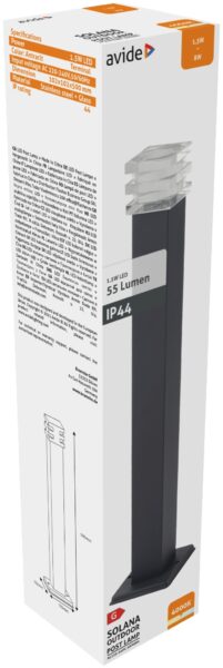 Avide kültéri álló lámpa Solana LED 1.5W NW 500mm IP44 Antracit | BR (SKU:AOLPL-SOL-NW-AN) Kültéri lámpatestek