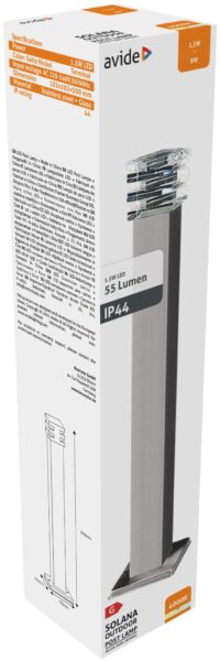 Avide kültéri álló lámpa Sunset LED 1.5W WW 500mm IP44 Szatén Nikkel | BR (SKU:AOLPL-SUN-WW-SN) Álló lámpa