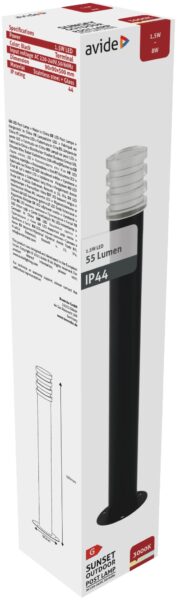 Avide kültéri álló lámpa Sunset LED 1.5W WW 500mm IP44 Fekete | BR (SKU:AOLPL-SUN-WW-B) Kültéri lámpatestek Avide kültéri álló lámpa Sunset LED 1.5W WW 500mm IP44 Fekete | BR (SKU:AOLPL-SUN-WW-B) Kültéri lámpatestek