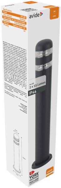 Avide kültéri álló lámpa York LED 2W NW 500mm IP44 Antracit | BR (SKU:AOLPL-YK-NW-AN) Kültéri lámpatestek