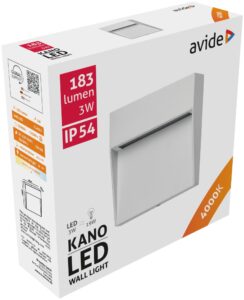Avide kültéri lépcső lámpa Kano LED 3W NW IP54 105mm | BR (SKU:AOLS3WLED-KAS) Lépcső lámpa