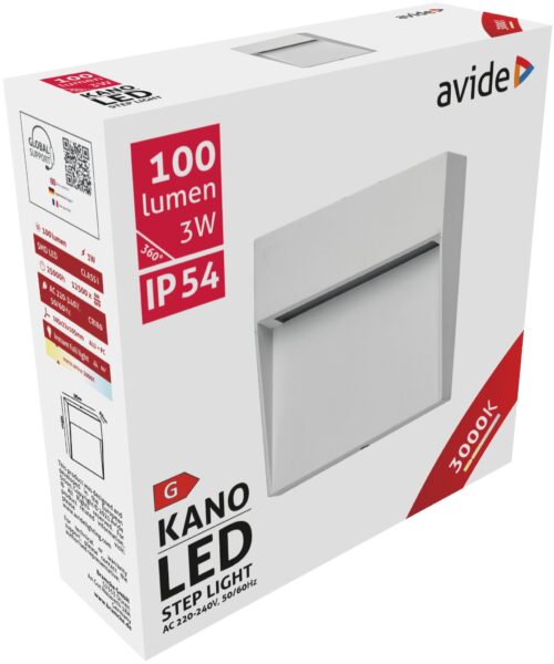Avide kültéri lépcső lámpa Kano LED 3W WW IP54 105mm | BR (SKU:AOLS3WW-KAS) Importált Avide kültéri lépcső lámpa Kano LED 3W WW IP54 105mm | BR (SKU:AOLS3WW-KAS) Importált