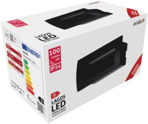 Avide kültéri lépcső lámpa beépíthető Lagos LED 3W WW IP54 140mm | BR (SKU:AOLS3WW-LAGL) Lépcső lámpa