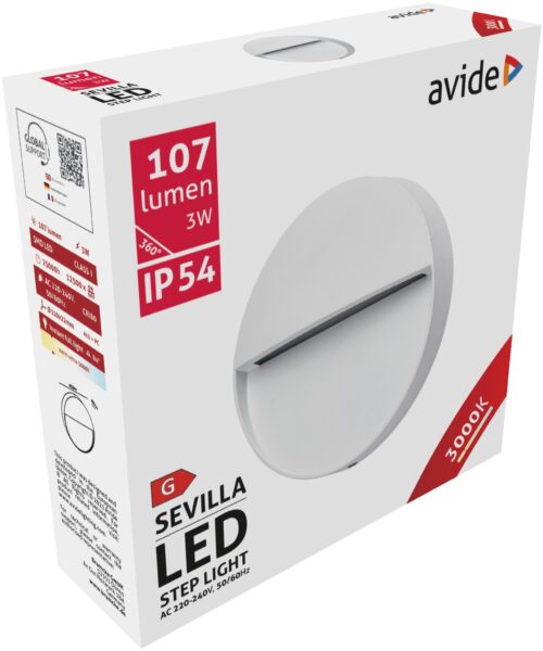 Avide kültéri lépcső lámpa Sevilla LED 3W WW IP54 110mm | BR (SKU:AOLS3WW-SEV) Importált Avide kültéri lépcső lámpa Sevilla LED 3W WW IP54 110mm | BR (SKU:AOLS3WW-SEV) Importált