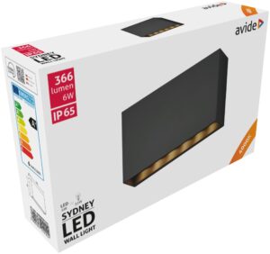 Avide kültéri fali lámpa Sydney LED 6W NW IP65 200mm | BR (SKU:AOLW6WLED-SYDL) Integrált LED