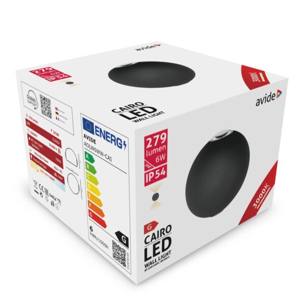 Avide kültéri fali lámpa Cairo 2 irányú LED 6W WW IP54 | BR (SKU:AOLW6WW-CAI) Integrált LED