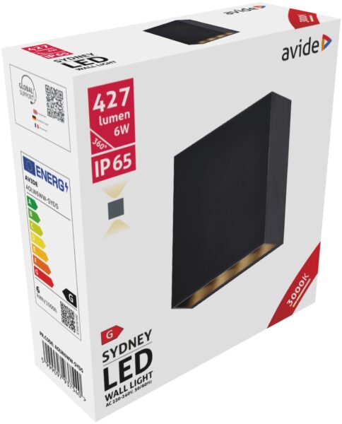 Avide kültéri fali lámpa Sydney 2 irányú LED 6W WW IP65 130mm | BR (SKU:AOLW6WW-SYDS) Integrált LED Avide kültéri fali lámpa Sydney 2 irányú LED 6W WW IP65 130mm | BR (SKU:AOLW6WW-SYDS) Integrált LED
