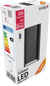 Avide kültéri fali lámpa Torino 2 irányú LED 8W NW IP65 | BR (SKU:AOLW8WLED-TOR) Integrált LED