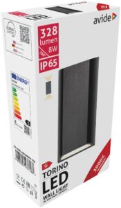 Avide kültéri fali lámpa Torino 2 irányú LED 8W WW IP65 | BR (SKU:AOLW8WW-TOR)