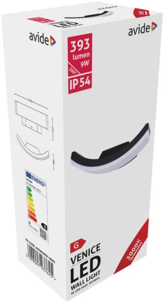 Avide kültéri fali lámpa Venice LED 9W WW IP54 | BR (SKU:AOLW9WW-VENU) Kültéri lámpatestek