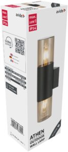 Avide kültéri fali lámpa Athen 2xE27 IP54 | BR (SKU:AOLWE27-ATHD) Betekerhető