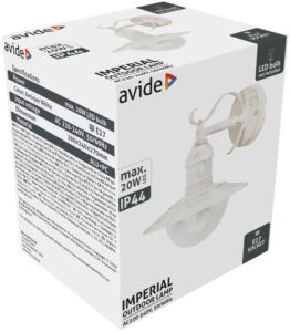 Avide kültéri fali lámpa Imperial 1xE27 IP44 Fekete | BR (SKU:AOLWE27-IMP-B) Falikar