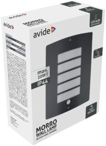 Avide kültéri fali lámpa Morro 1xE27 PIR IP44 Antracit | BR (SKU:AOLWE27-MOR-S-AN)