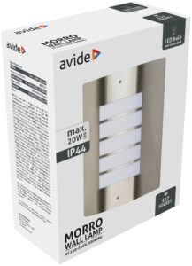 Avide kültéri fali lámpa Morro 1xE27 IP44 Szatén Nikkel | BR (SKU:AOLWE27-MOR-SN) Betekerhető