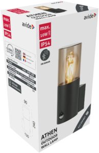 Avide kültéri fali lámpa Athen PIR 1xE27 IP54 | BR (SKU:AOLWE27-S-ATHS) Betekerhető