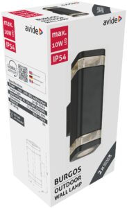 Avide kültéri fali lámpa Burgos 2xGU10 IP54 | BR (SKU:AOLWGU10-BURD)