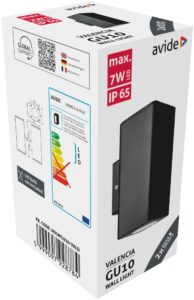 Avide kültéri fali lámpa Valencia 2xGU10 IP65 | BR (SKU:AOLWGU10-VALD) Betekerhető