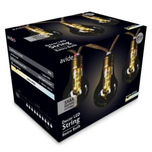 Avide Dekor füzér 6,5m WW 3xAA nt. IP20 | BR (SKU:AOS10LE27-WW-3AA) Füzérek