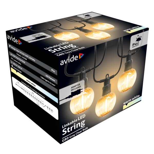 Avide Kültéri füzér 3,5m 10 gömb RGBIC sorolható | BR (SKU:AOS10LE27L-WW-RGB) Egyéb