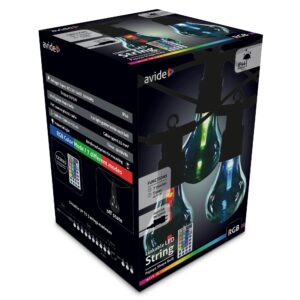 Avide Kültéri Füzér 5m Papaya RGB Sorolható Távirányítóval | BR (SKU:AOS10LE27PLR-RGB) Füzérek