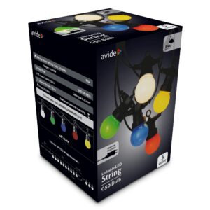 Avide Kültéri Füzér 5m Sorolható (Piros/Zöld/Kék/Sárga/Fehér) | BR (SKU:AOS10LE40L-RGB) Füzérek