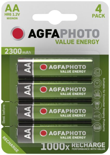 AgfaPhoto Akkumulátor Ceruza AA 2300mAh B4 | BR (SKU:AP2300B4) Akkumulátorok és töltők
