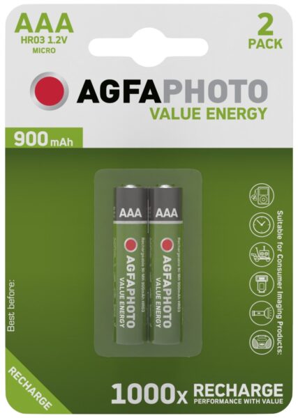 AgfaPhoto Akkumulátor Mikro 900mAh B2 | BR (SKU:AP900B2) Akkumulátorok és töltők
