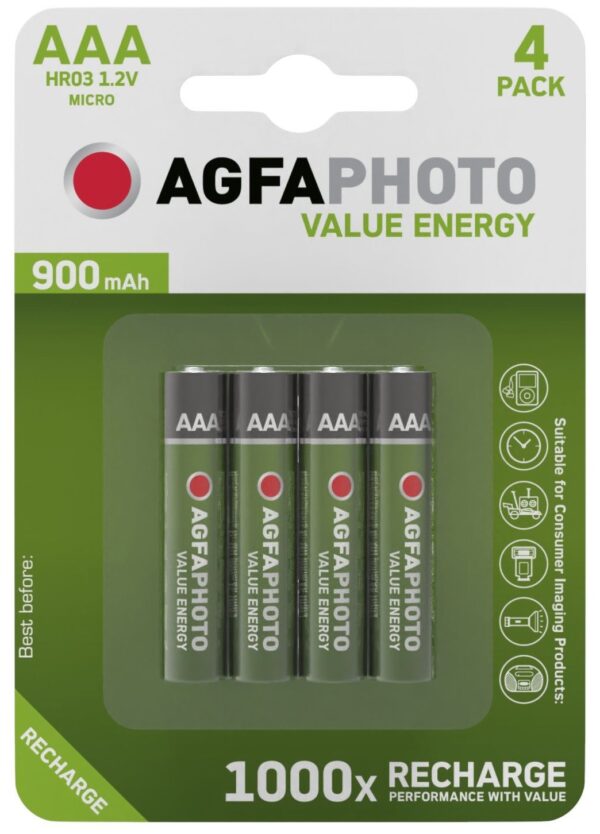 AgfaPhoto Akkumulátor Mikro 900mAh B4 | BR (SKU:AP900B4) Akkumulátorok, töltők