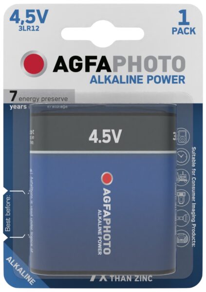 AgfaPhoto Alkáli Lapos Elem 4.5V B1 | BR (SKU:APA4.5V) Power