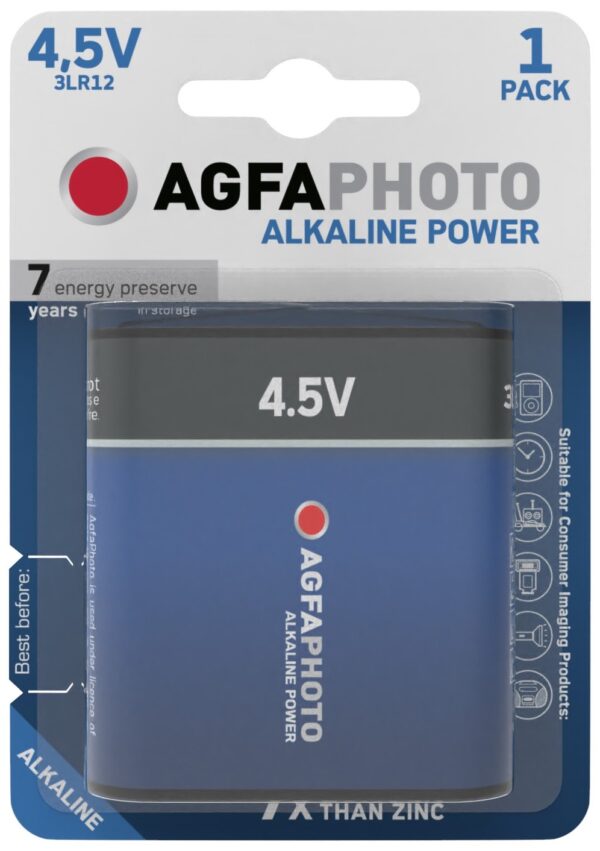 AgfaPhoto Alkáli Lapos Elem 4.5V B1 | BR (SKU:APA4.5V) Power
