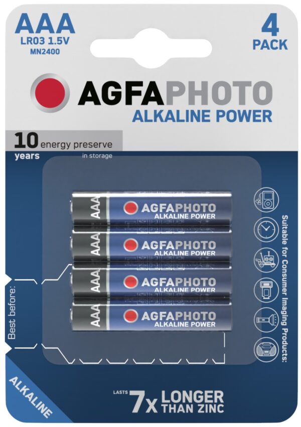 AgfaPhoto Alkáli Mikro Elem AAA B4 | BR (SKU:APAAAA) Power