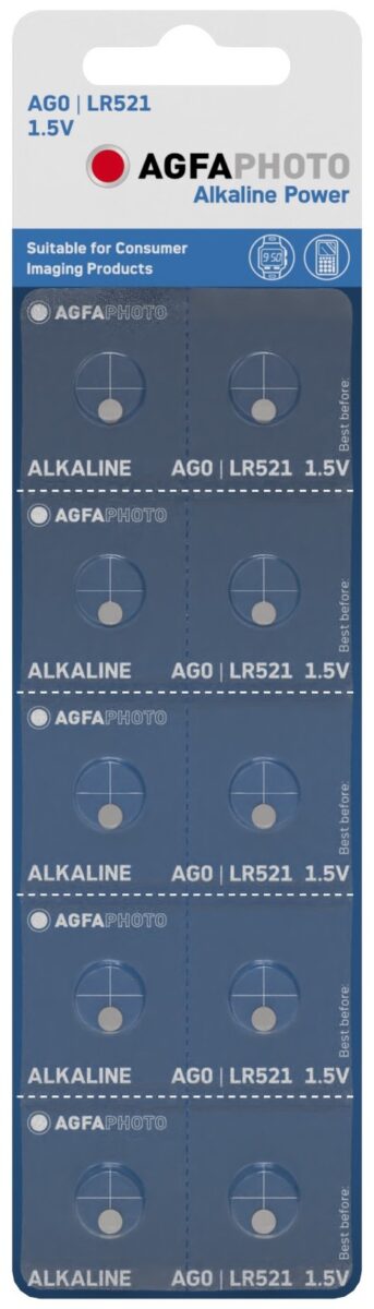 AgfaPhoto Gombelem Alkáli AG0 LR521 B10 | BR (SKU:APAG0B10) Alkáli