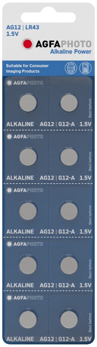 AgfaPhoto Gombelem Alkáli AG12 LR43 B10 | BR (SKU:APAG12B10) Alkáli