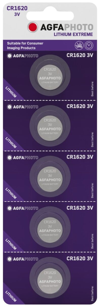 AgfaPhoto Lithium Gombelem CR1620 B5 | BR (SKU:APCR1620B5) Lítium