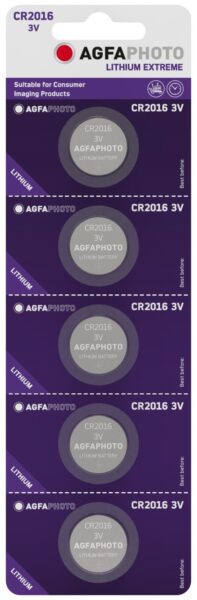 AgfaPhoto Lithium Gombelem CR2016 B5 | BR (SKU:APCR2016B5) Lítium
